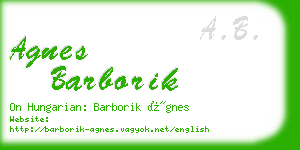 agnes barborik business card